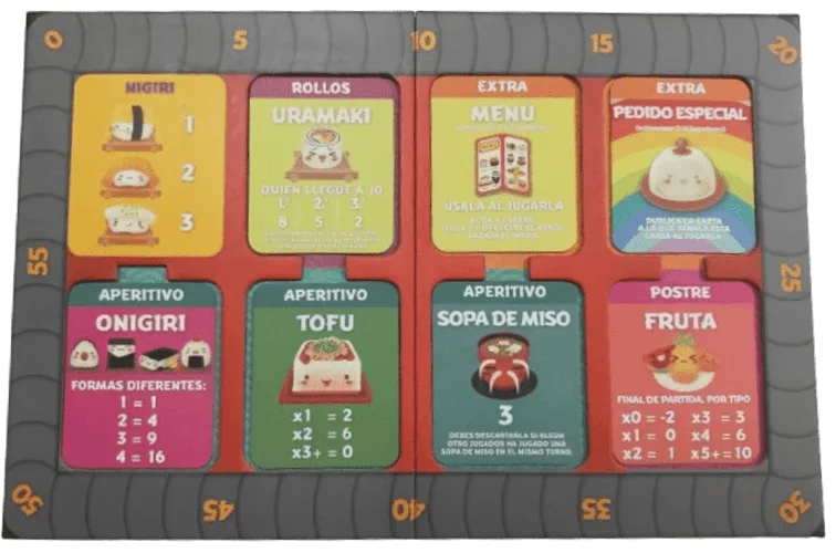 sushi go party configuración para 2 jugadores